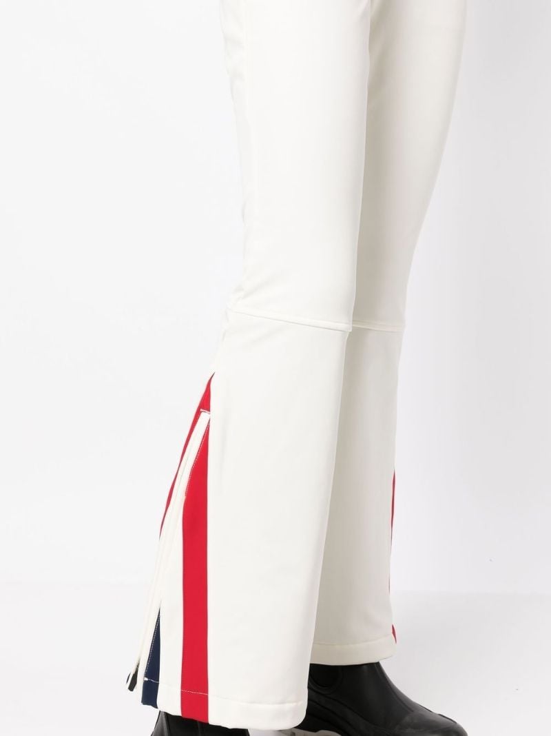 White Chevron-print Flared Ski Trousers