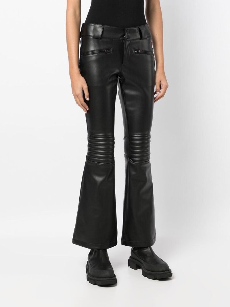 Black Aurora Faux Leather Flared Trousers