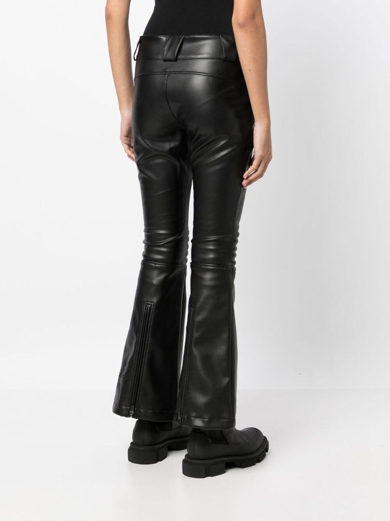 Black Aurora Faux Leather Flared Trousers