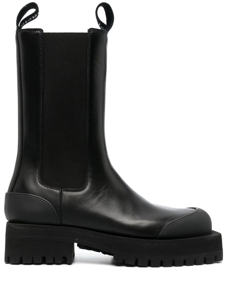 Black Leather Ankle Chelsea Boots