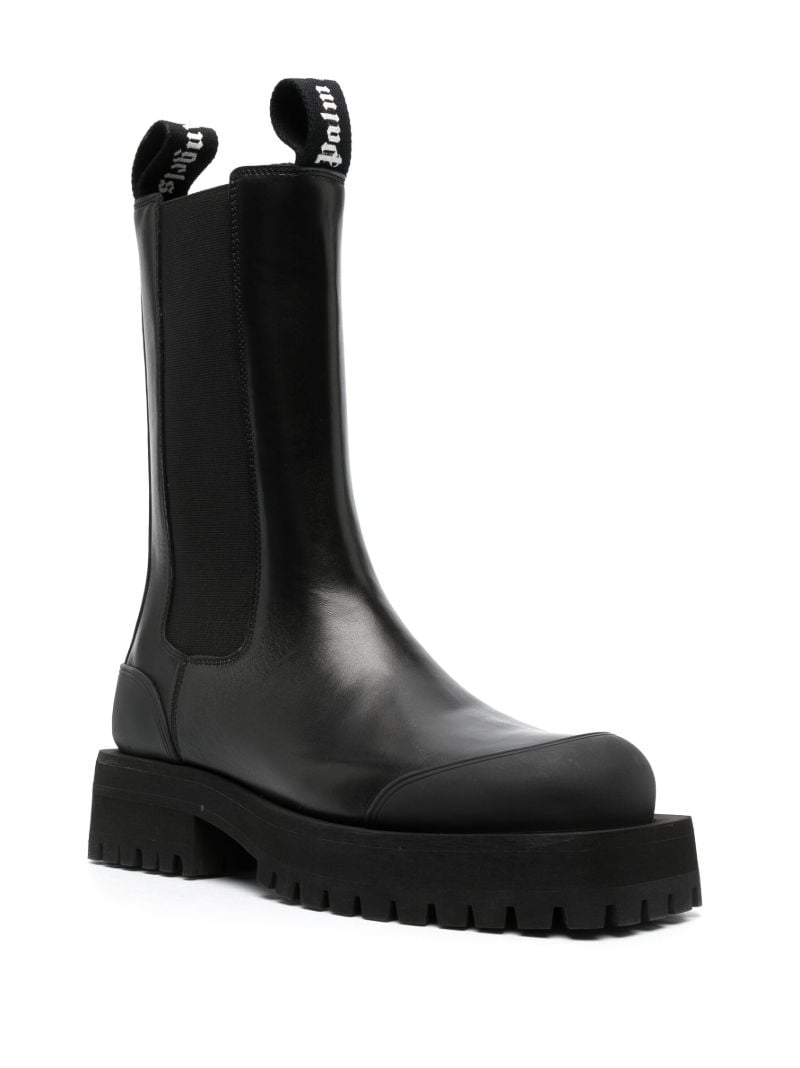 Black Leather Ankle Chelsea Boots