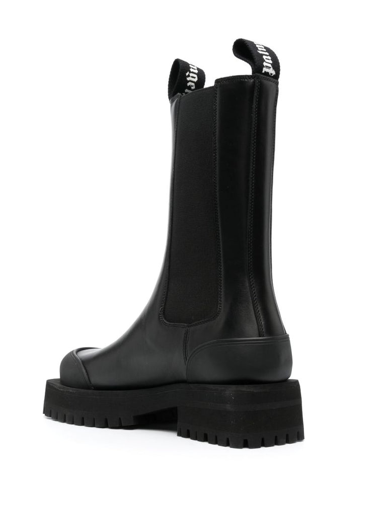 Black Leather Ankle Chelsea Boots