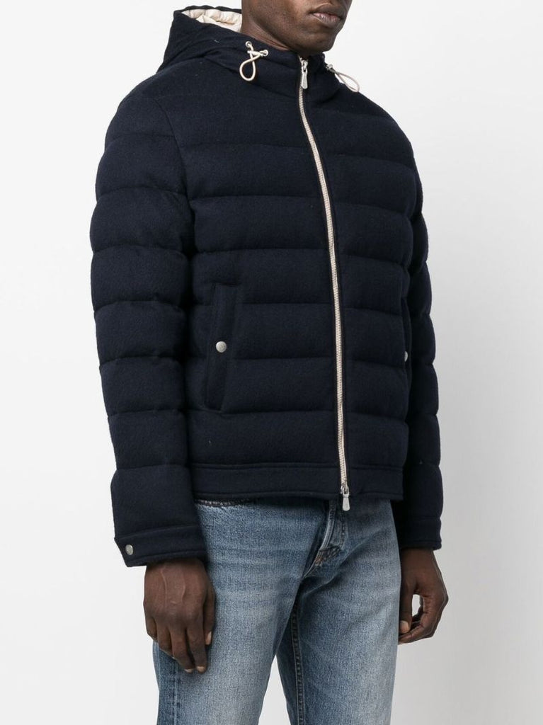 Blue Hooded Padded Jacket