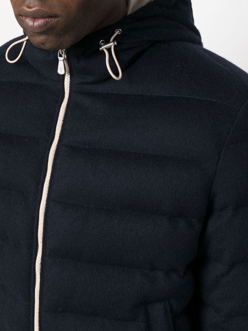 Blue Hooded Padded Jacket
