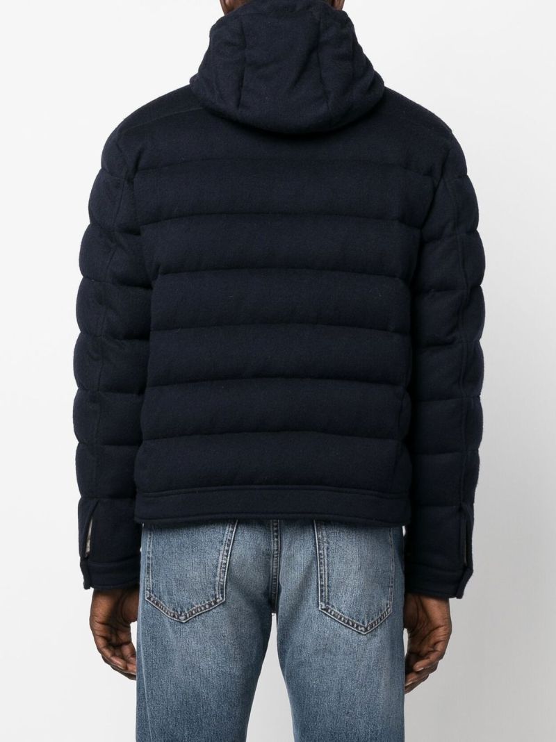 Blue Hooded Padded Jacket
