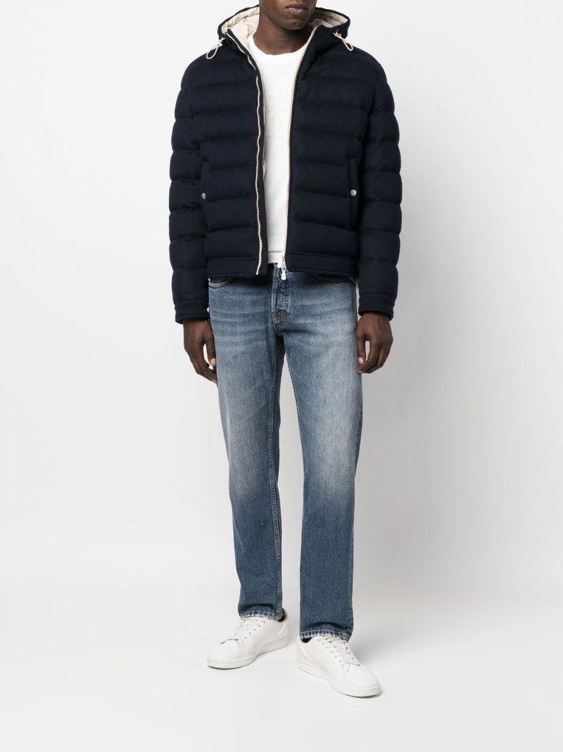 Blue Hooded Padded Jacket