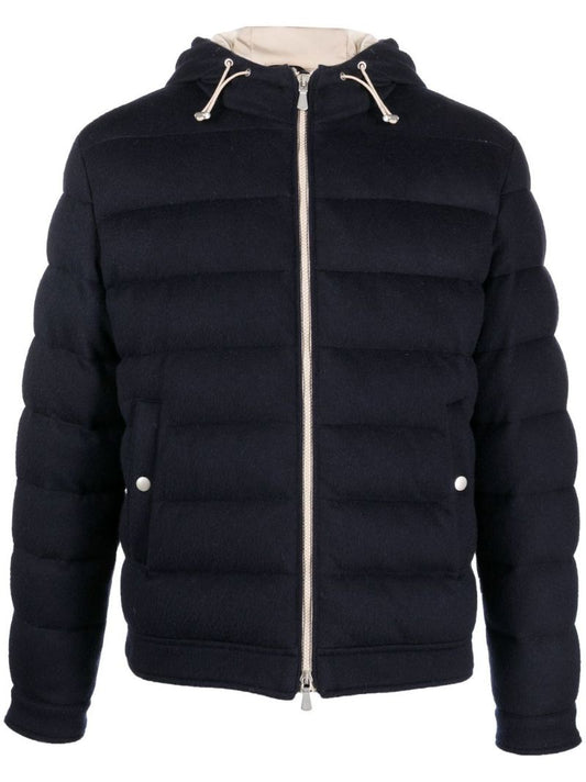 Blue Hooded Padded Jacket