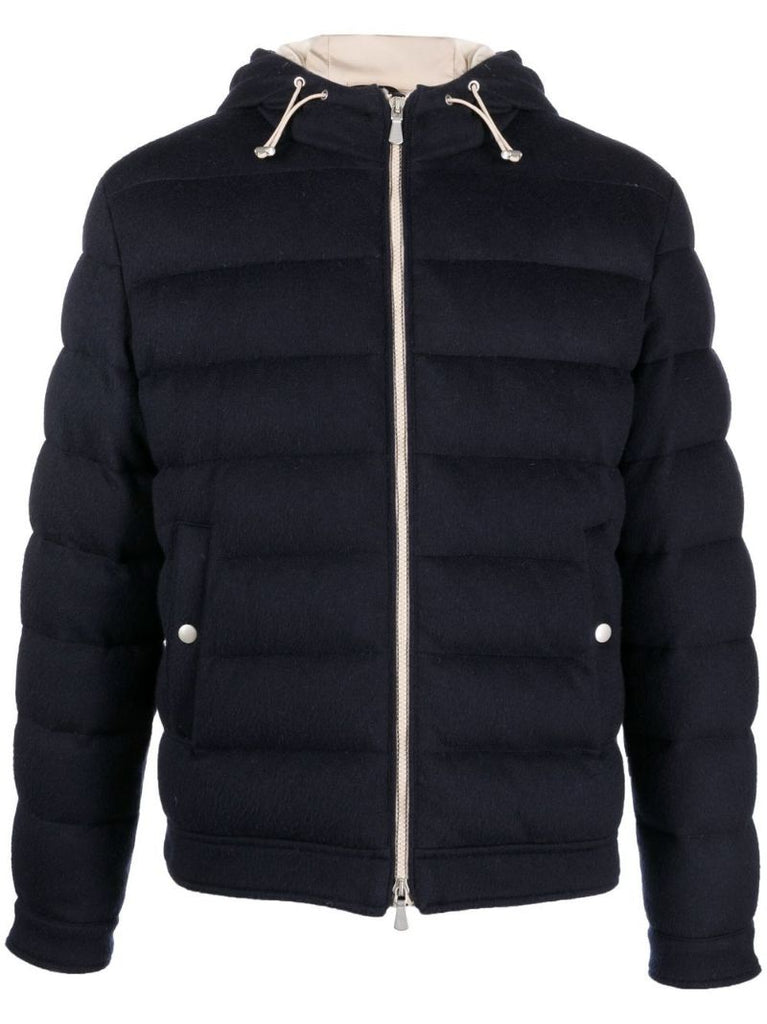Blue Hooded Padded Jacket