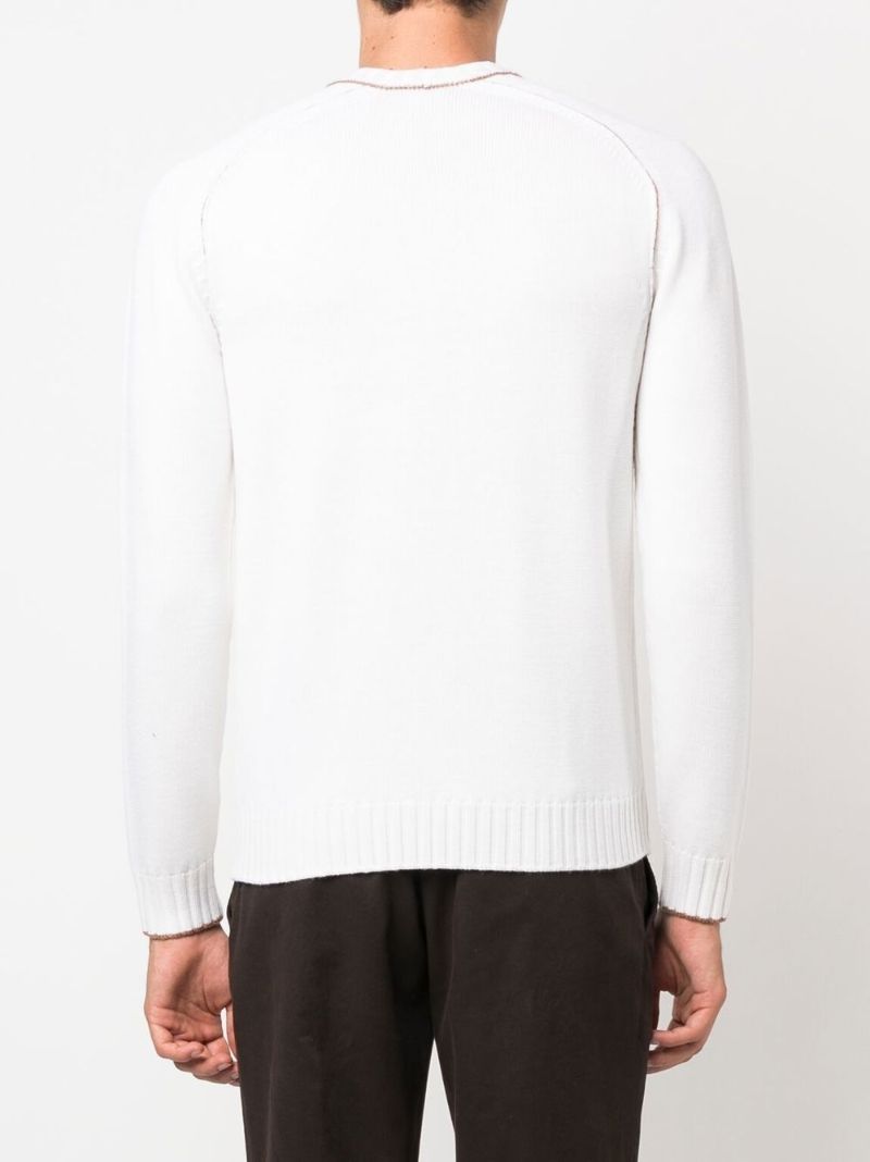 White Crew Neck Wool Jumper