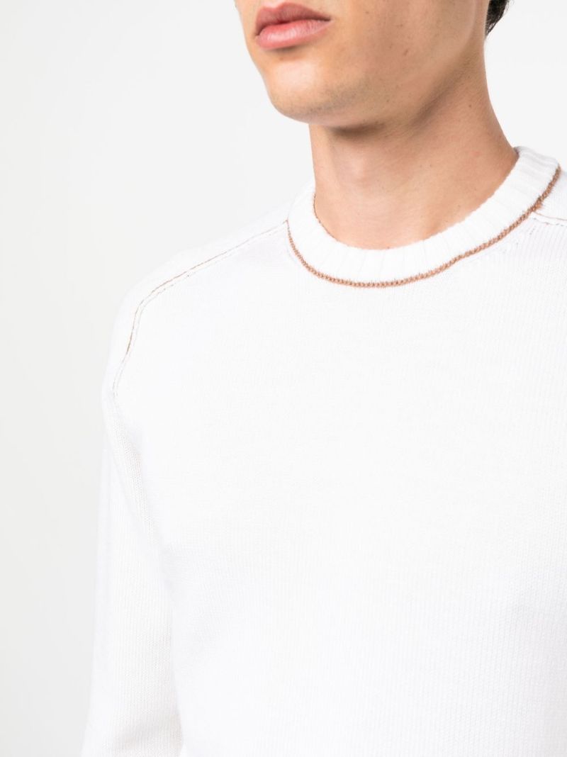 White Crew Neck Wool Jumper