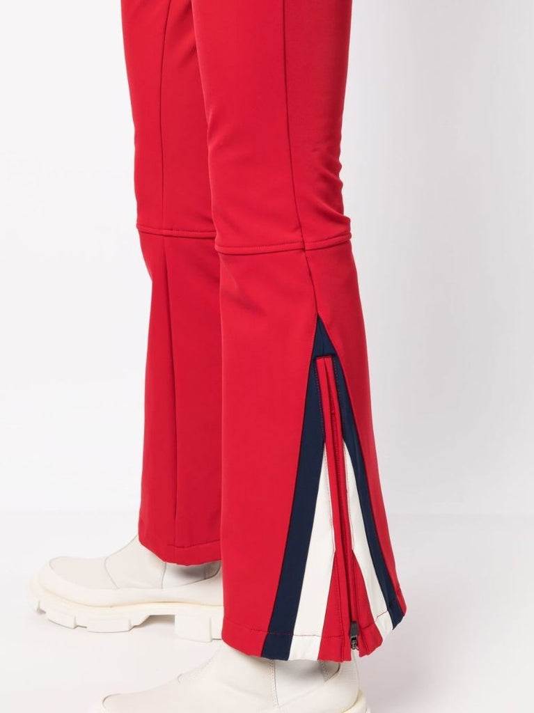 Red Chevron Flare Ski Pants