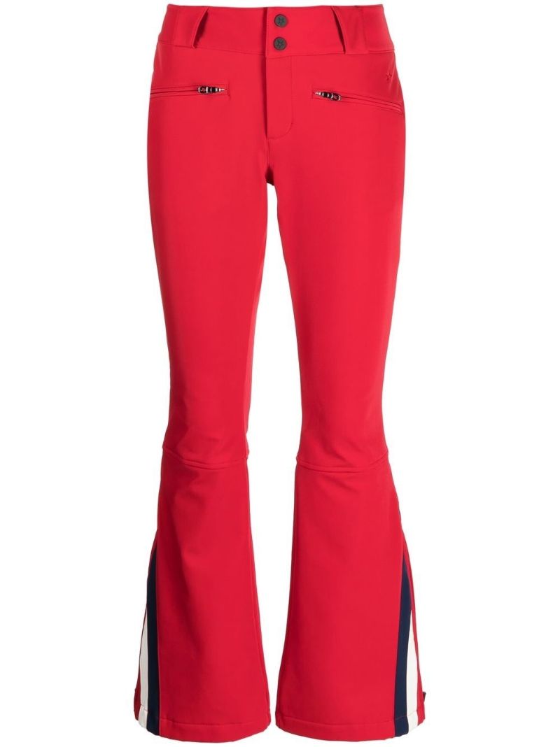 Red Chevron Flare Ski Pants