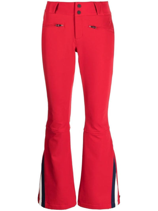 Red Chevron Flare Ski Pants