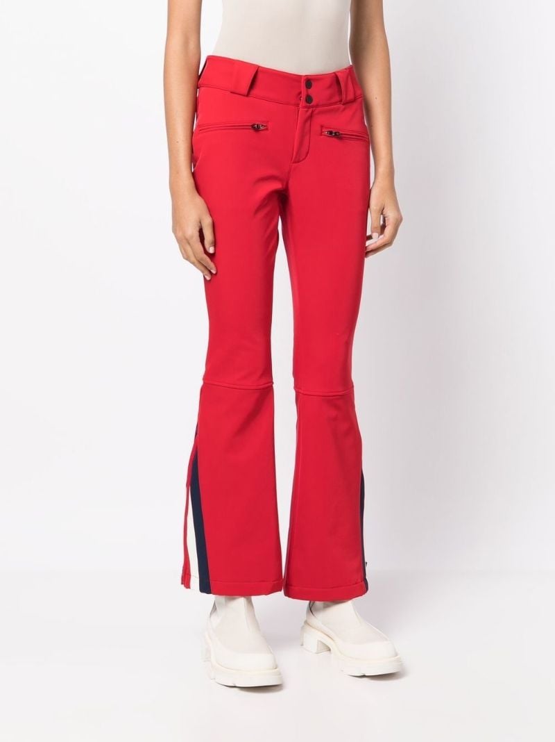 Red Chevron Flare Ski Pants