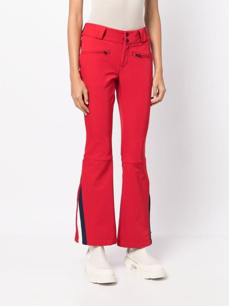 Red Chevron Flare Ski Pants