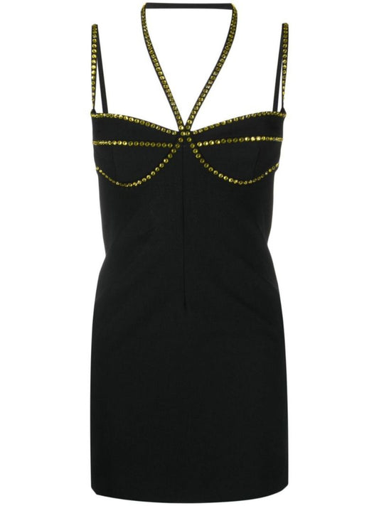 Black Coco Crystal Embellished Mini Dress