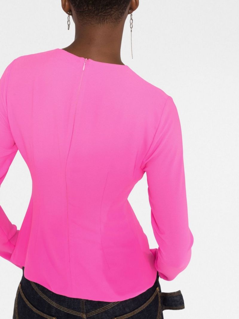 Pink Zelda Tie-front Blouse