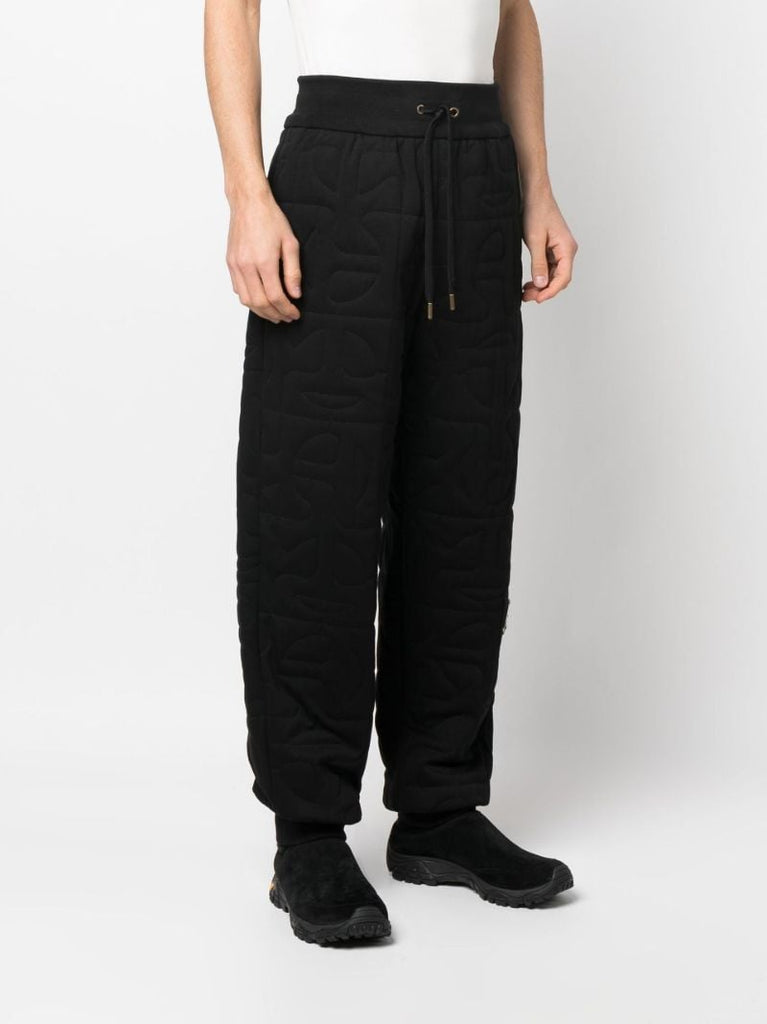 Black All-over Quilted Logo-patch Trousers