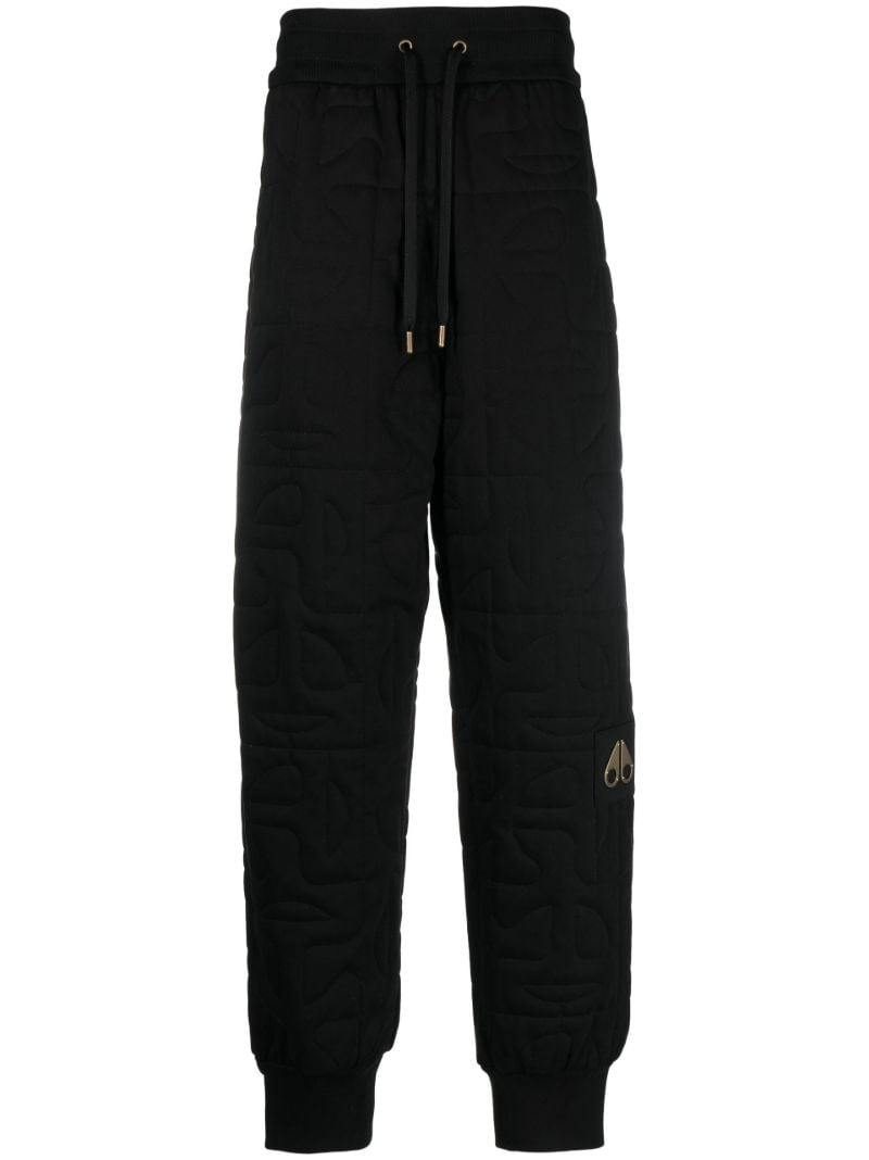 Black All-over Quilted Logo-patch Trousers