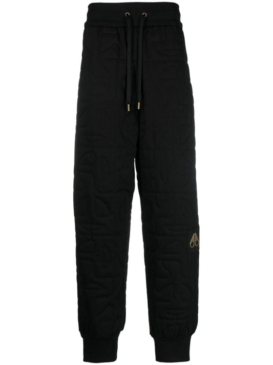 Black All-over Quilted Logo-patch Trousers