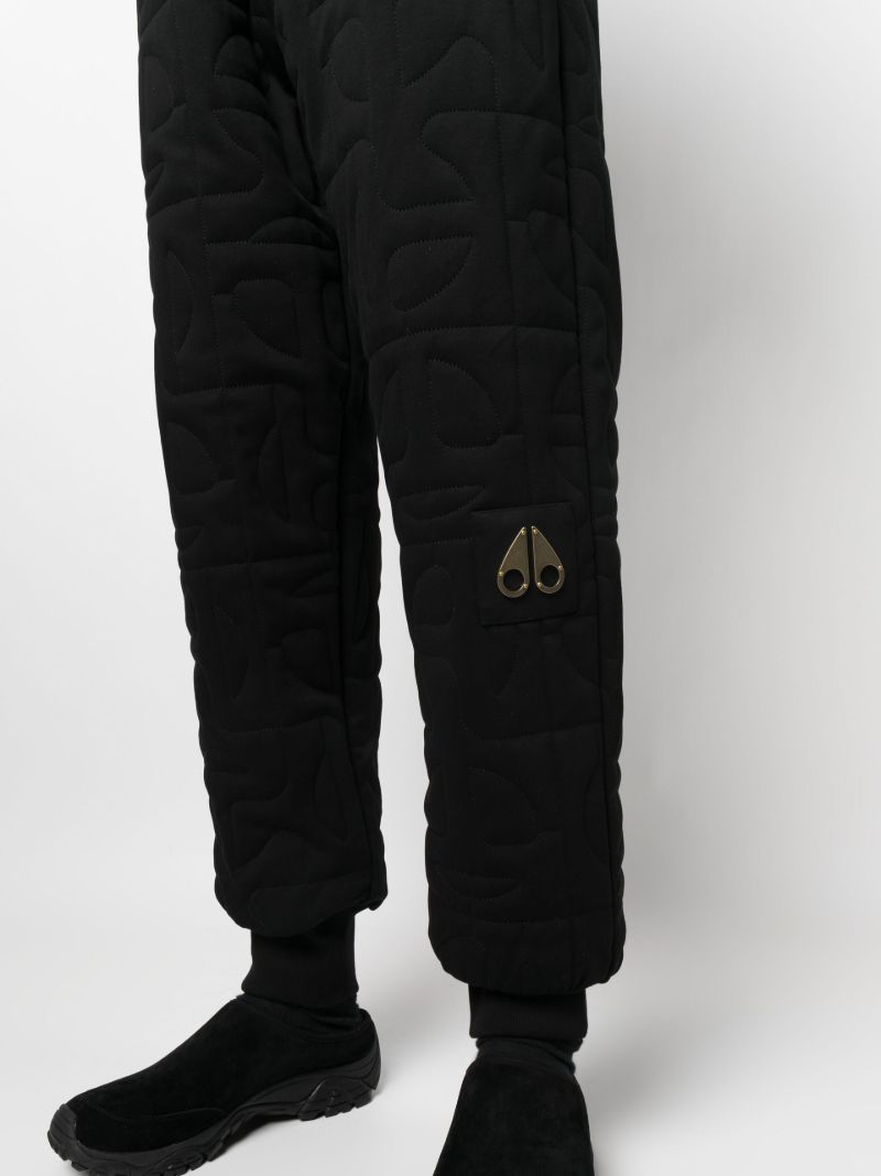 Black All-over Quilted Logo-patch Trousers