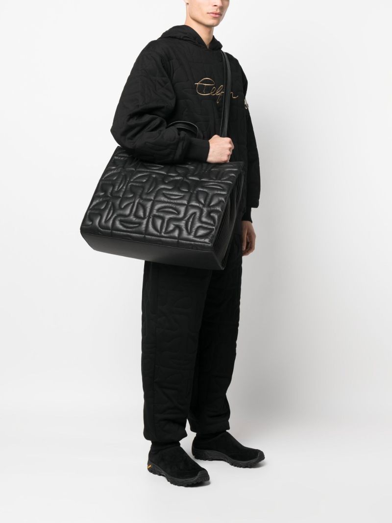 X Telfar Black Quilted Tote Bag