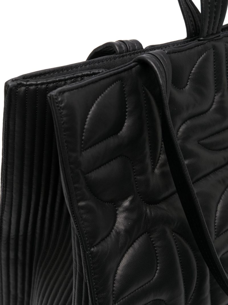 X Telfar Black Quilted Tote Bag