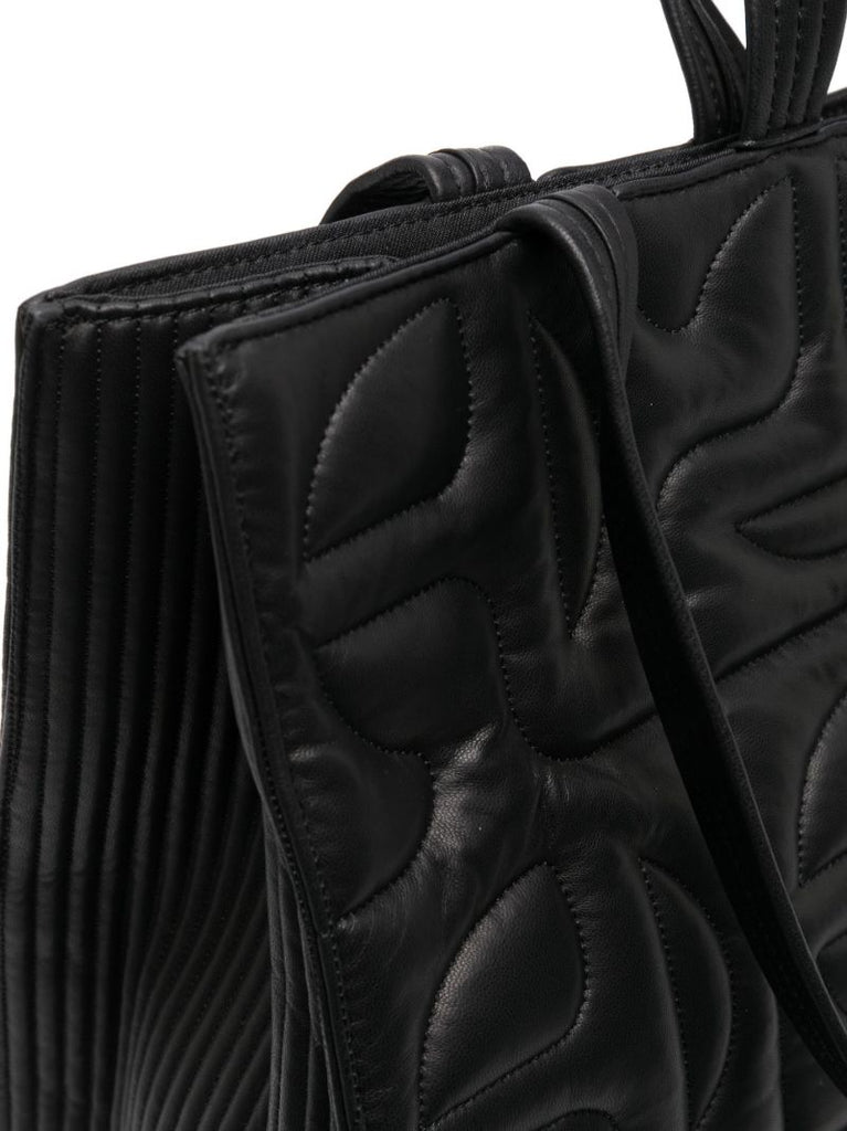 X Telfar Black Quilted Tote Bag