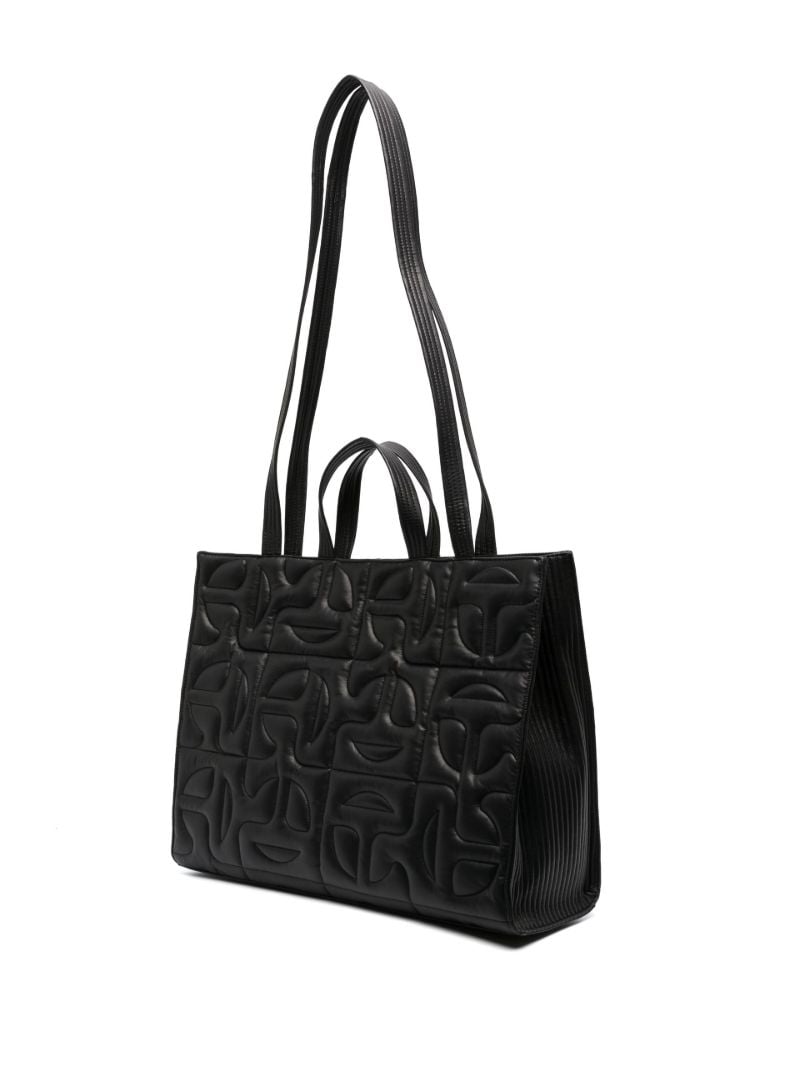 X Telfar Black Quilted Tote Bag