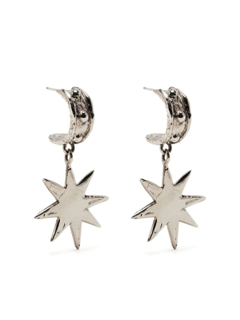 Silver-plated Big Star Drop Earrings