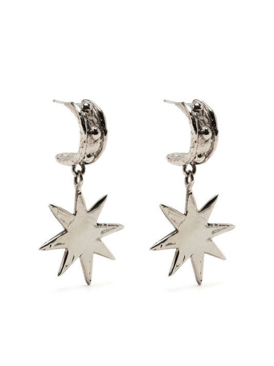 Silver-plated Big Star Drop Earrings
