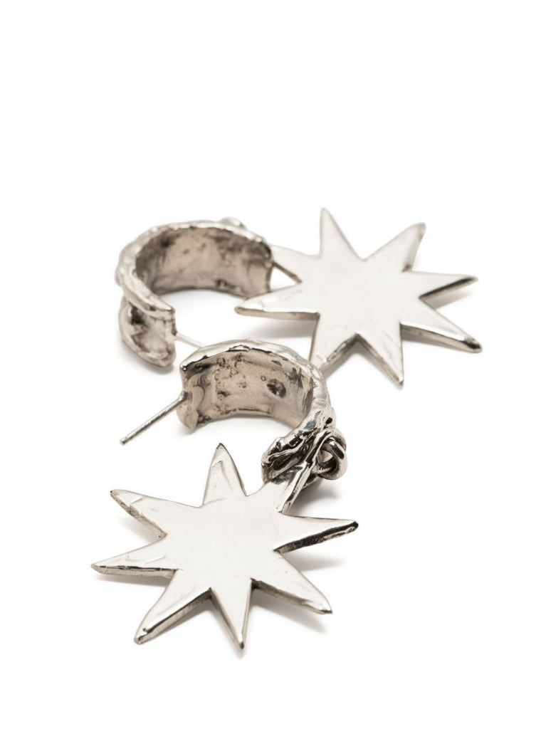 Silver-plated Big Star Drop Earrings