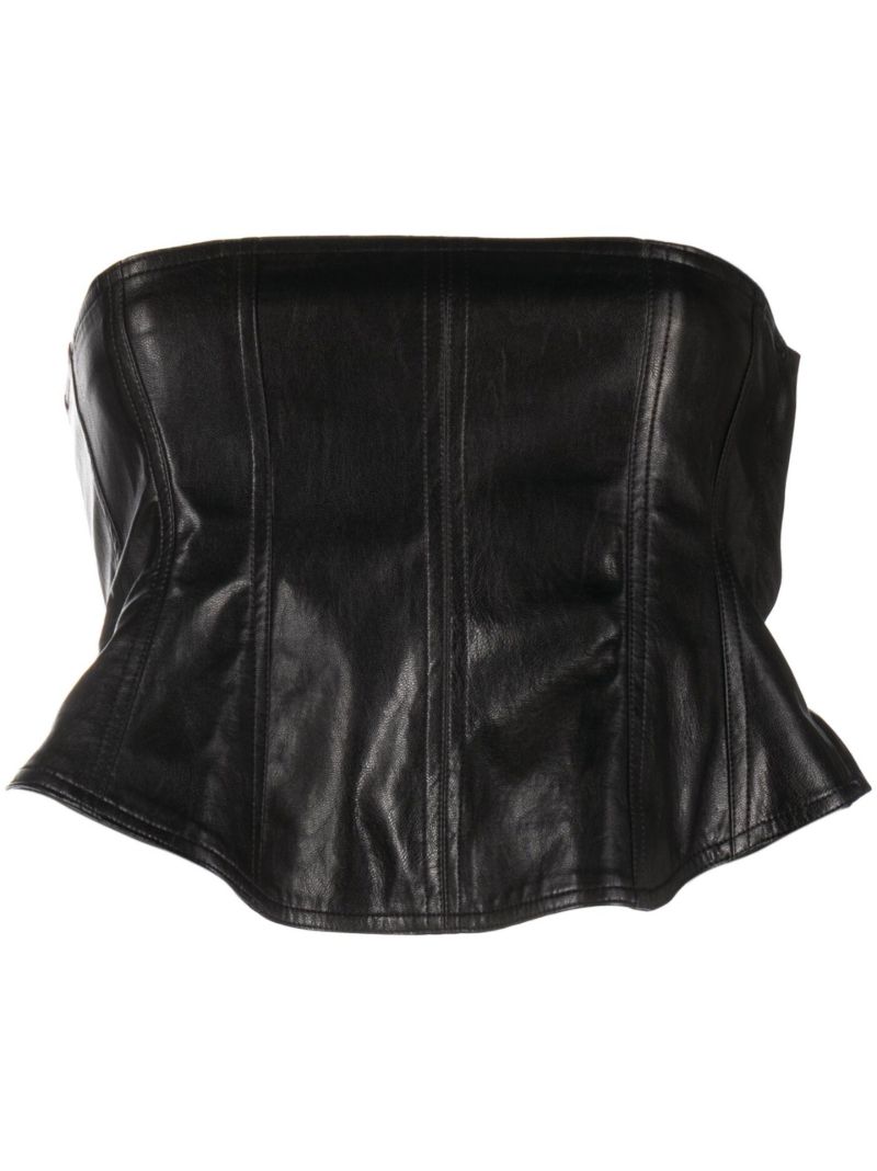 Black Faux Leather Corset