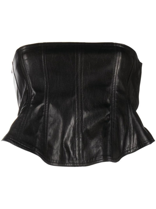 Black Faux Leather Corset