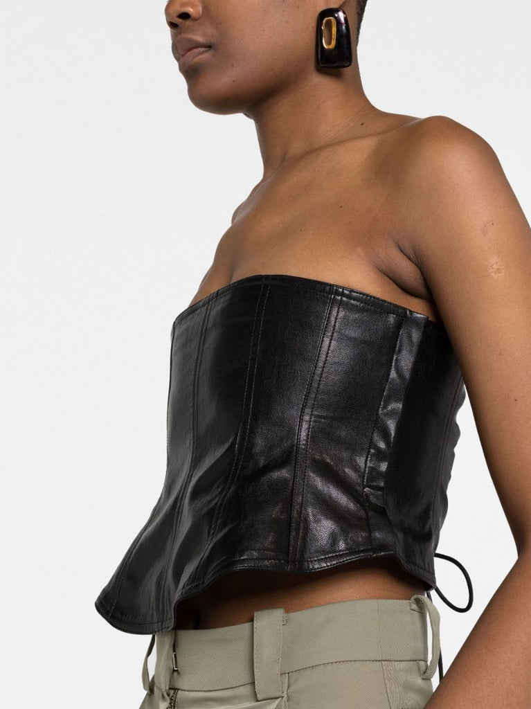 Black Faux Leather Corset