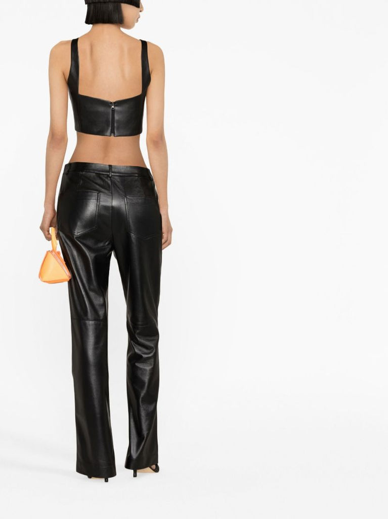 Black High-waist Straight-leg Trousers