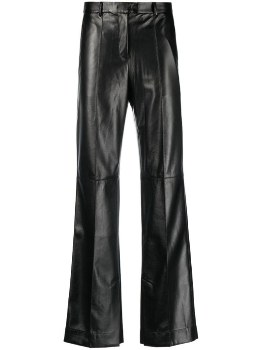 Black High-waist Straight-leg Trousers