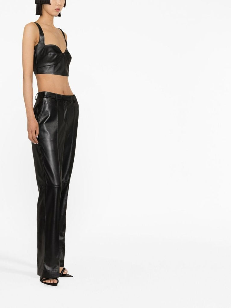 Black High-waist Straight-leg Trousers