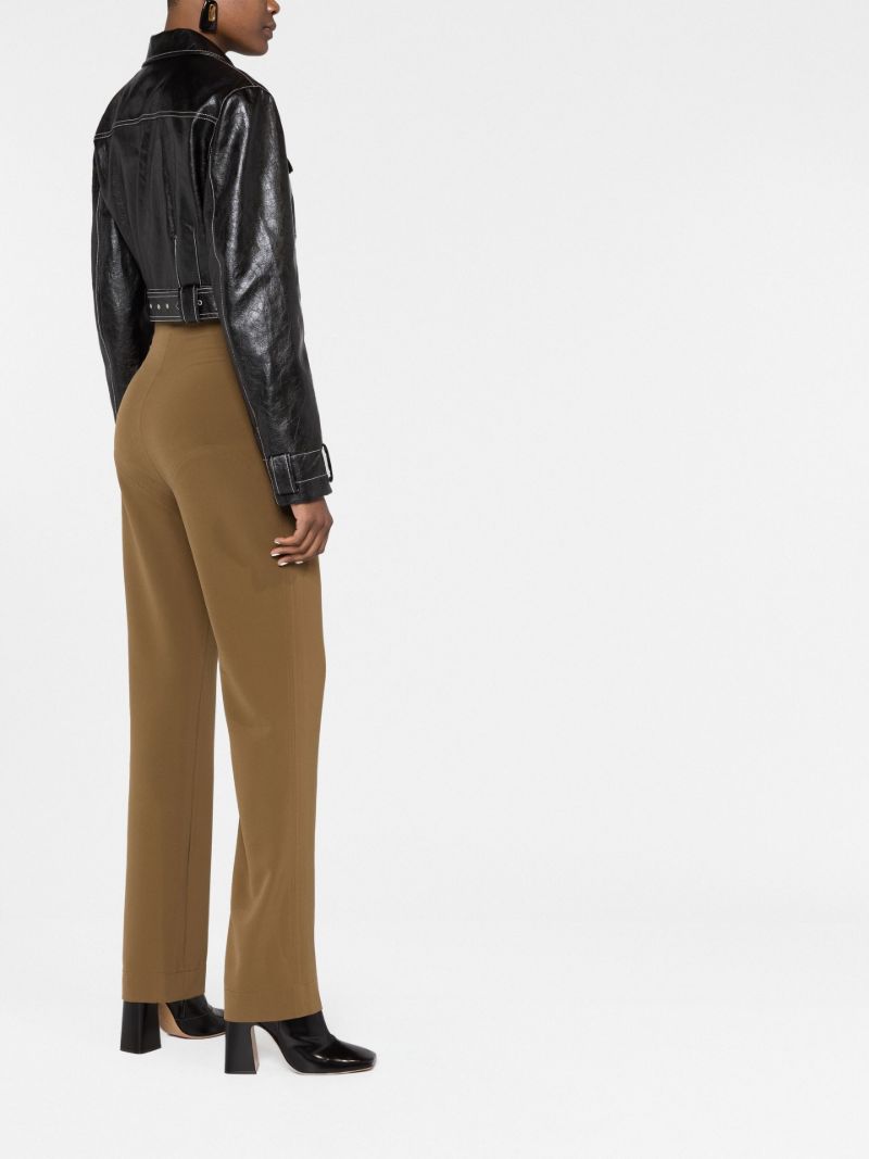 Black Faux Leather Cropped Jacket