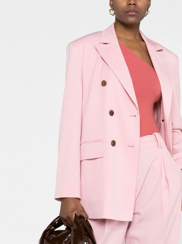 Pink Double-breasted Blazer