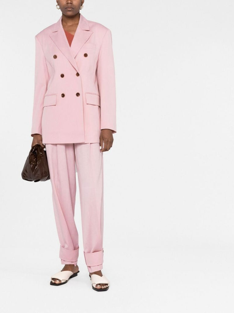 Pink Double-breasted Blazer