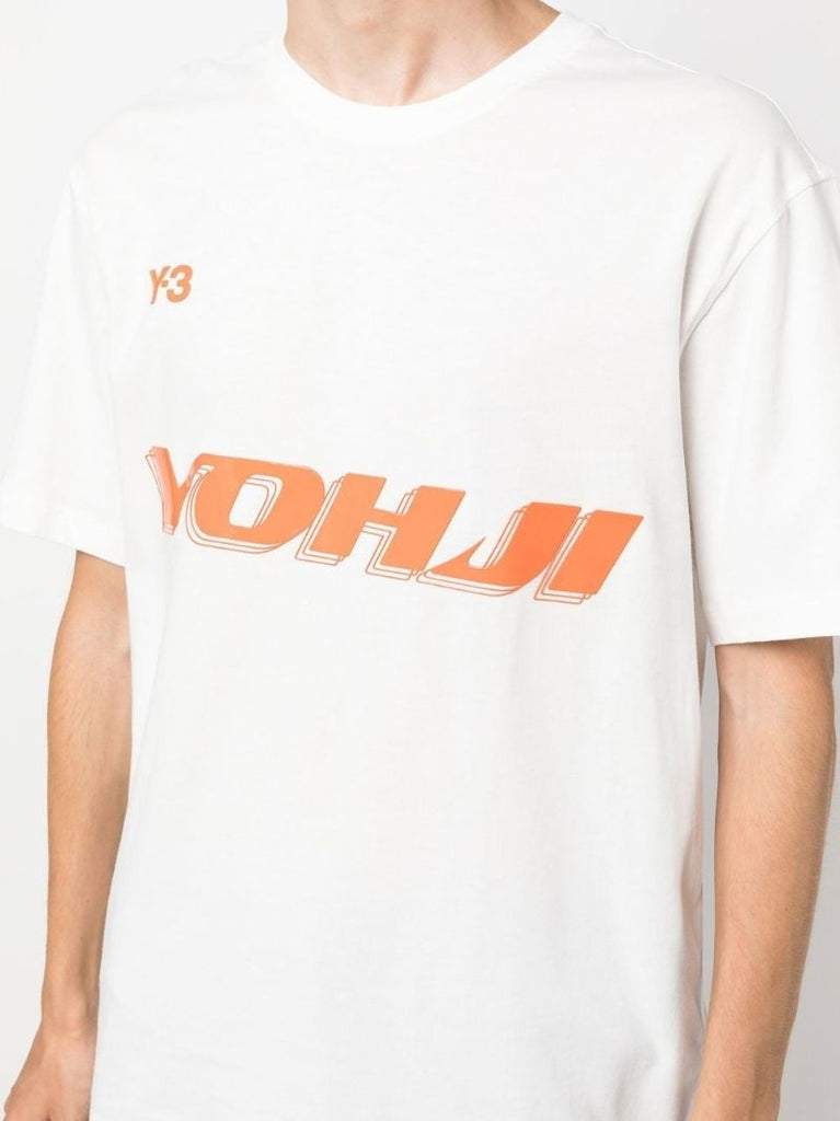 White Logo Cotton T-shirt