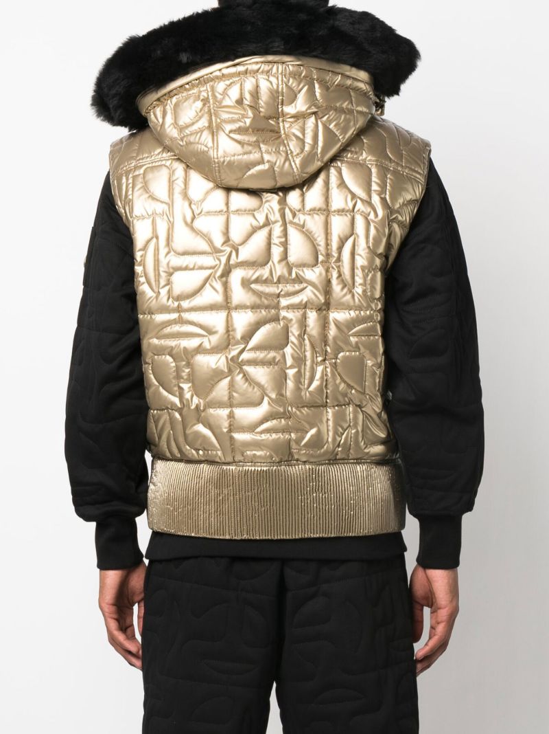 X Telfar Gold-tone Metallic Bomber Gilet