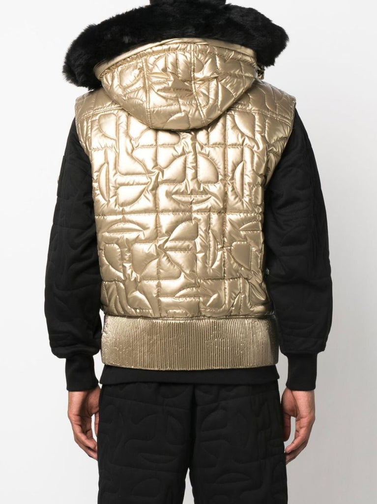 X Telfar Gold-tone Metallic Bomber Gilet