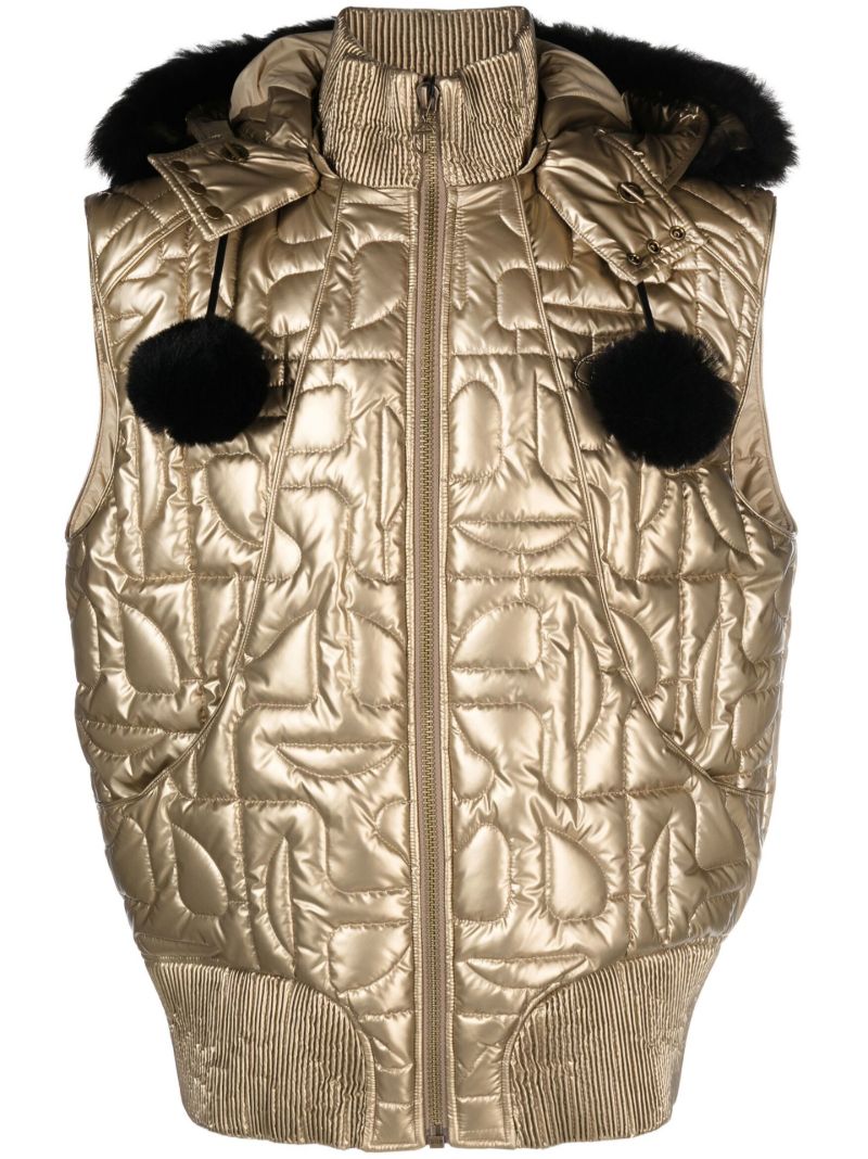 X Telfar Gold-tone Metallic Bomber Gilet