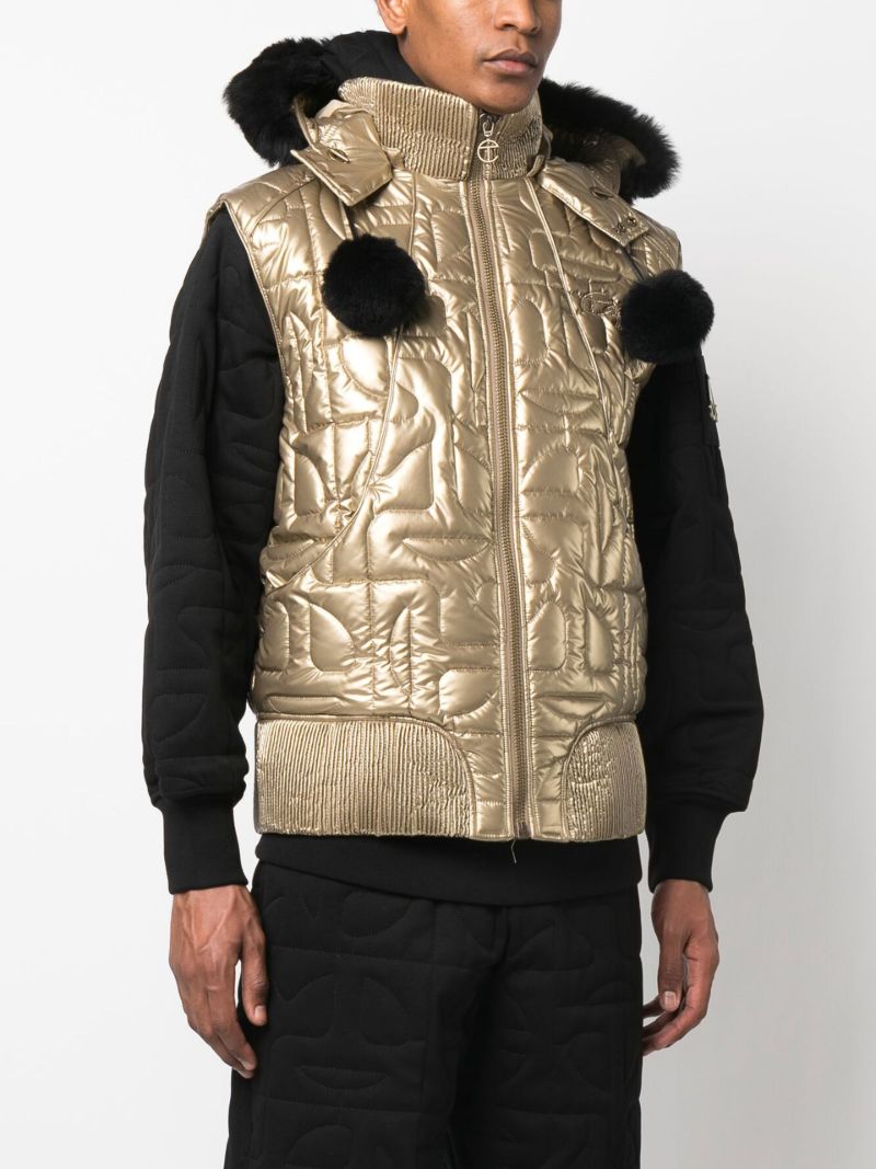 X Telfar Gold-tone Metallic Bomber Gilet