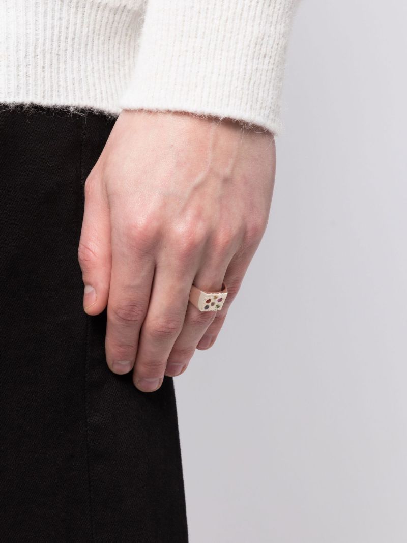 Sterling Silver Rose Garden Sapphire Signet Ring