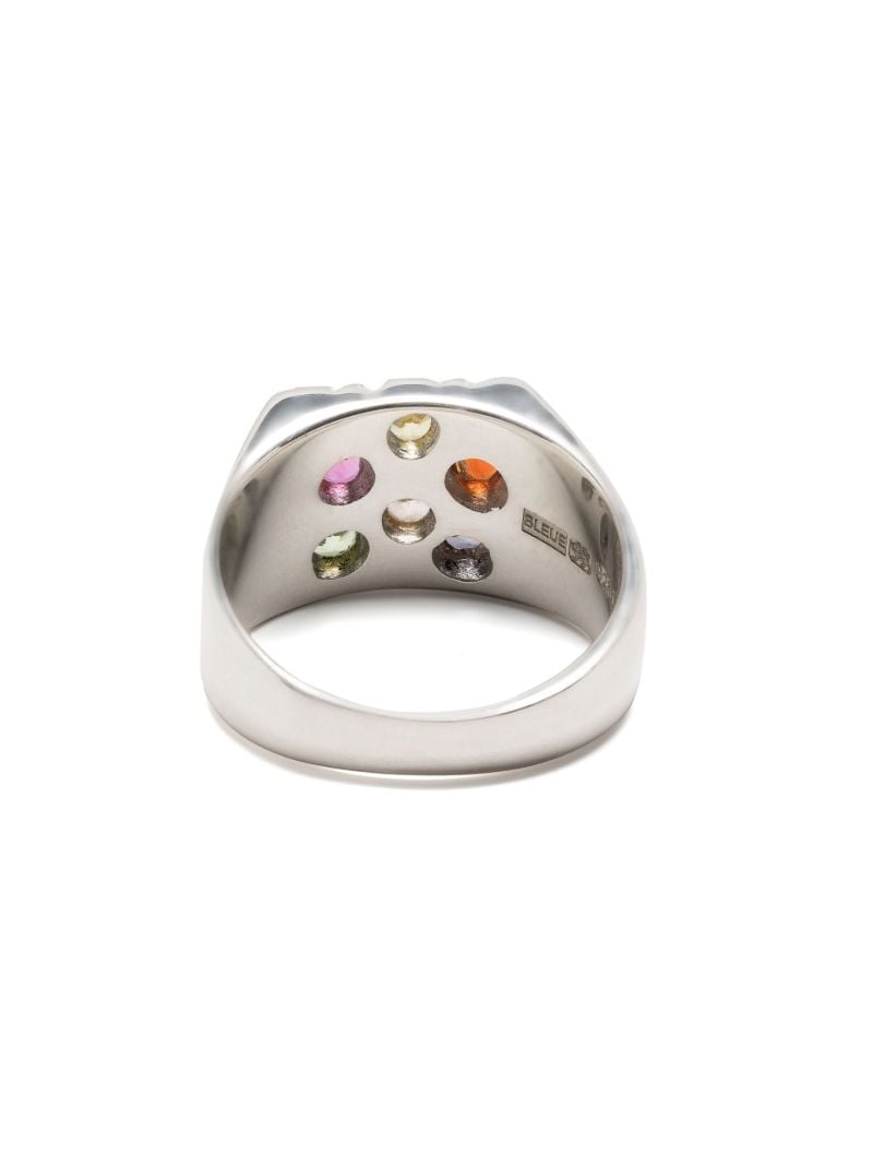 Sterling Silver Rose Garden Sapphire Signet Ring