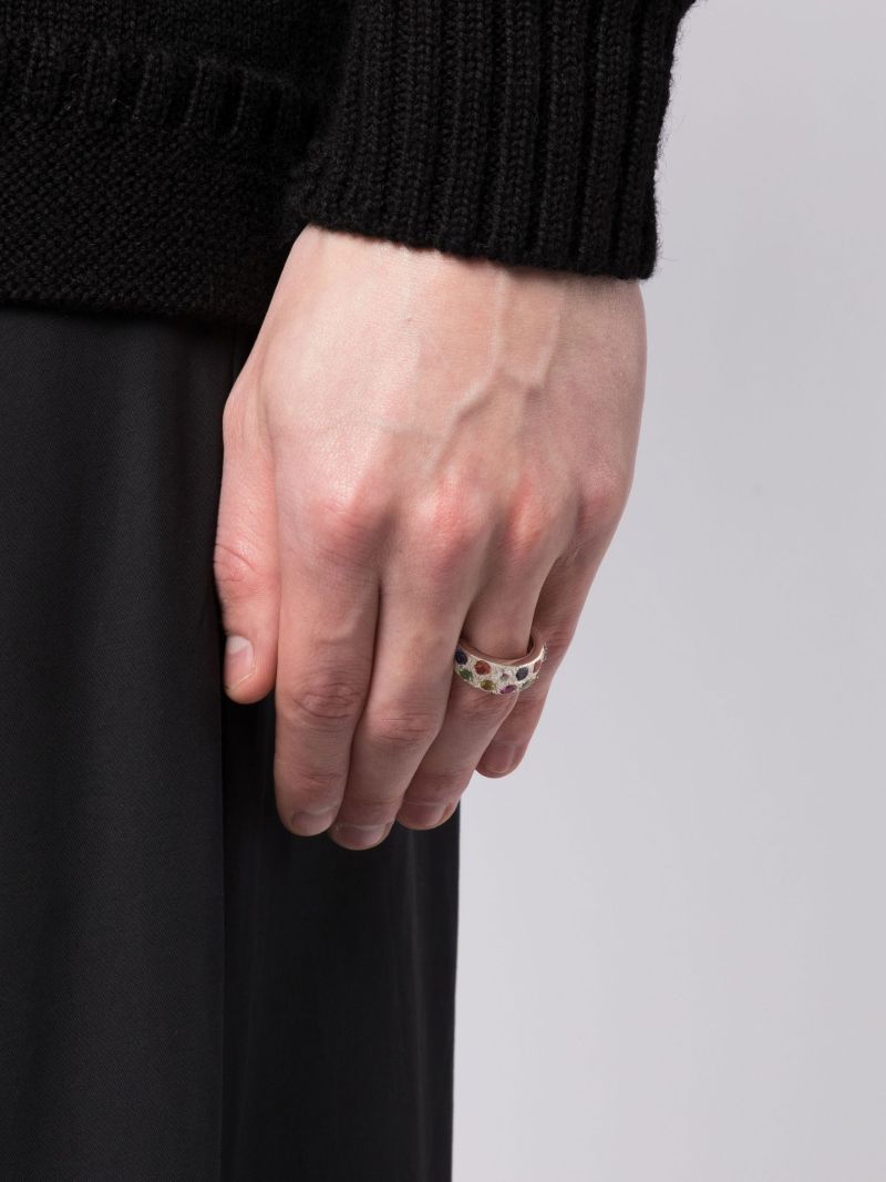 Sterling Silver Mini Riviera Sapphire Ring