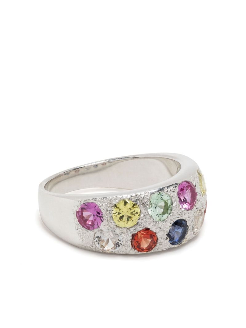 Sterling Silver Mini Riviera Sapphire Ring